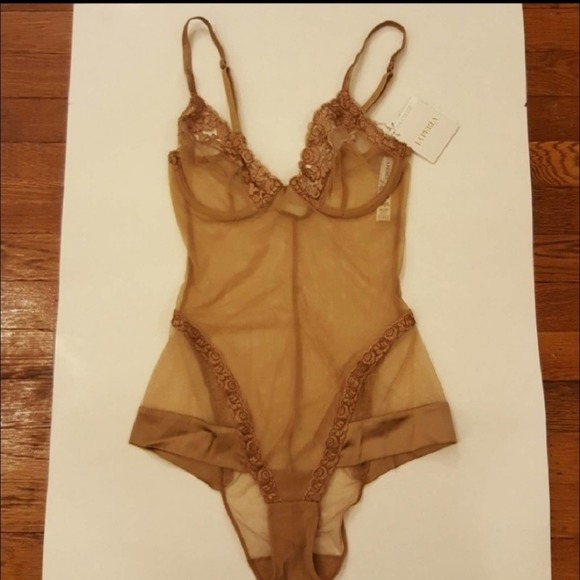 La Perla nude Idylle Silk Trim Bodysuit size 34C - Picture 3 of 8